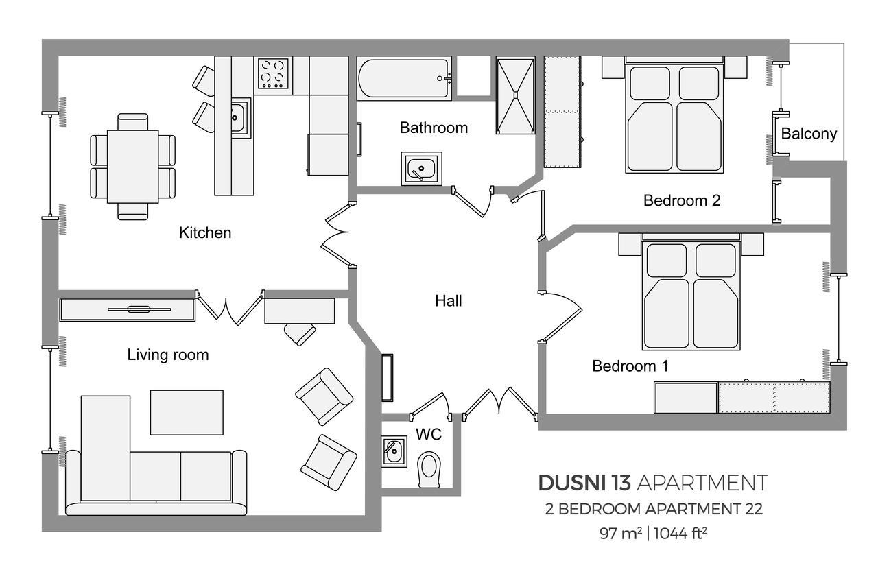 Spacious And Bright Dusni 13 Apartment *